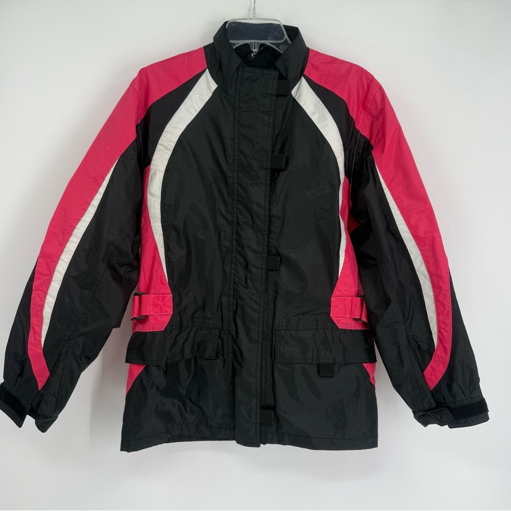 Fulmer Motorcycle Rain Jacket Pink/Black Reflective Women's Size Small